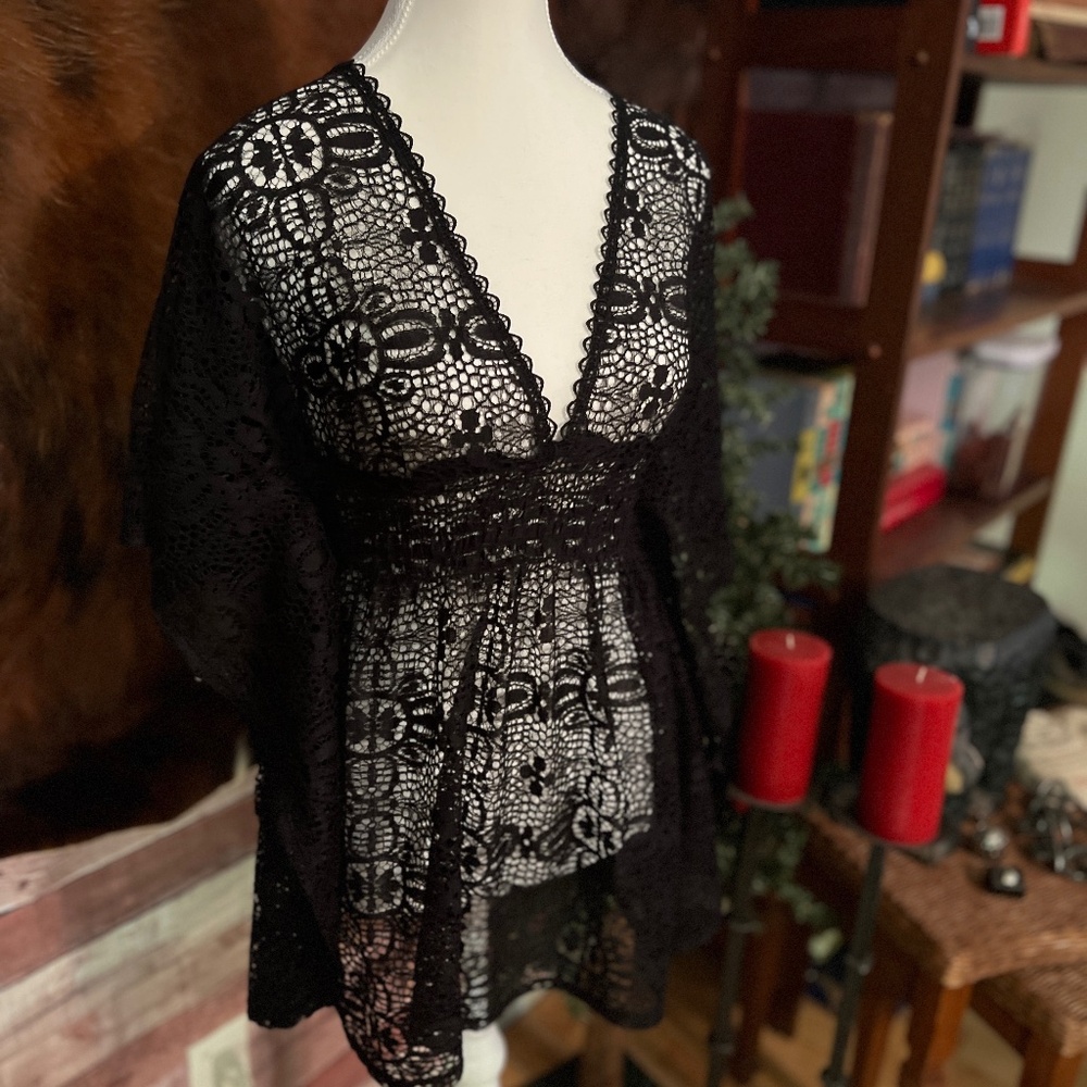 Black Lace Bathing Suit Coverup
